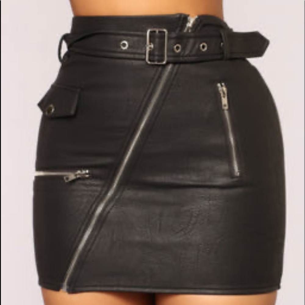 Black mini skirt